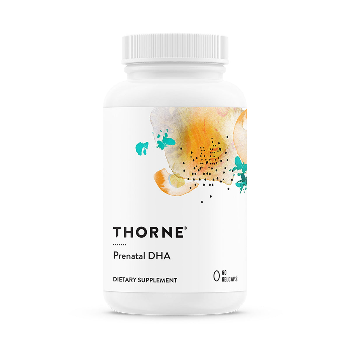 THORNE DHA Prénatal 60 gélules Omega-3 EPA et DHA, vue avant
