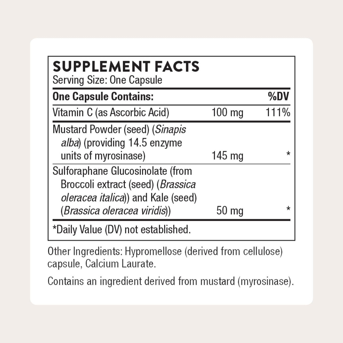 THORNE Extrait de Graines de Brocoli 60 Capsules emballage