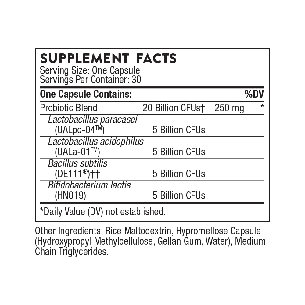 THORNE FloraSport 20B capsules sur fond blanc