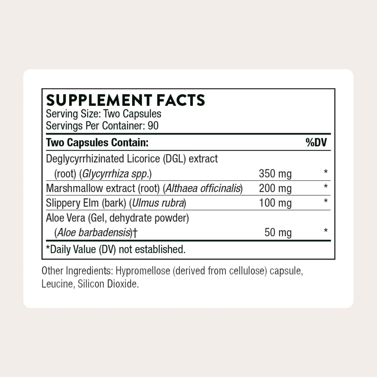 THORNE GI Relief capsules ouvertes montrant la poudre