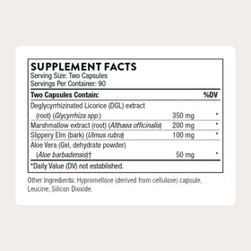 THORNE GI Relief capsules ouvertes montrant la poudre