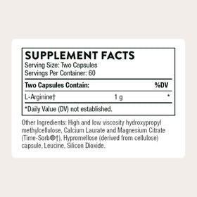 THORNE L-Arginine bouteille ouverte avec capsules