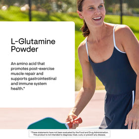 THORNE L-Glutamine Poudre 558g avec cuillère doseuse à côté