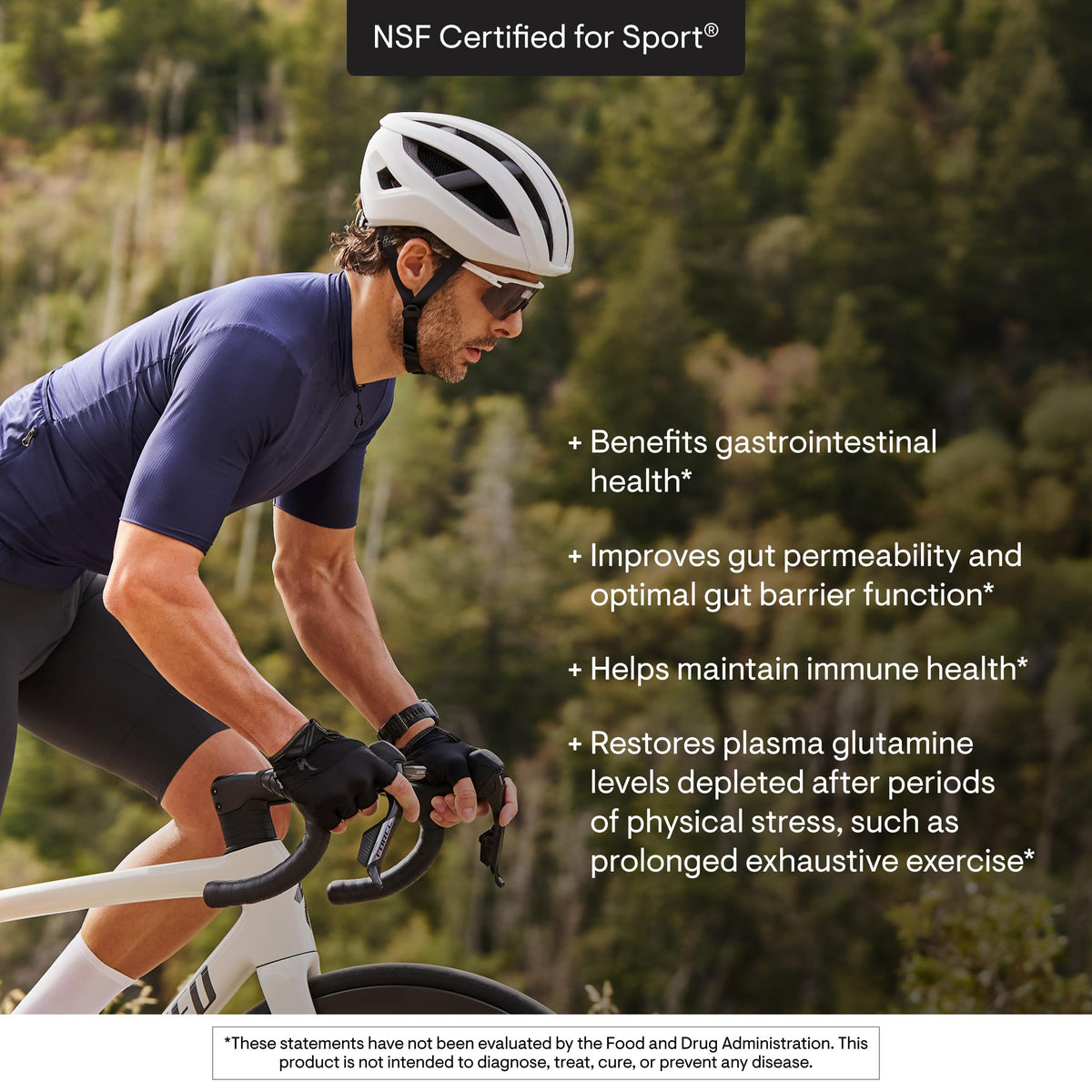 THORNE L-Glutamine Poudre 558g sur une table avec des fruits