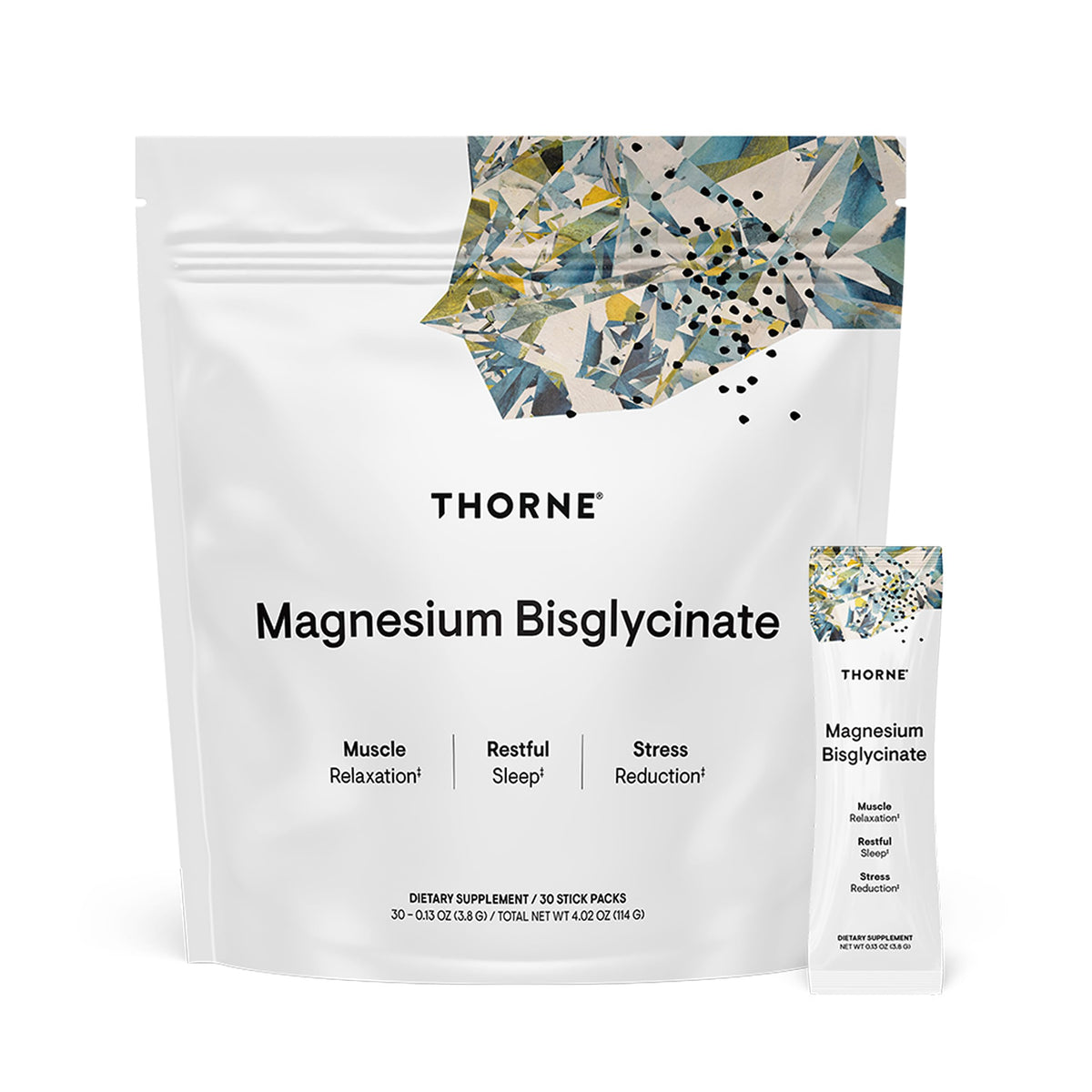 THORNE Magnésium Bisglycinate Poudre 30 portions emballage avant
