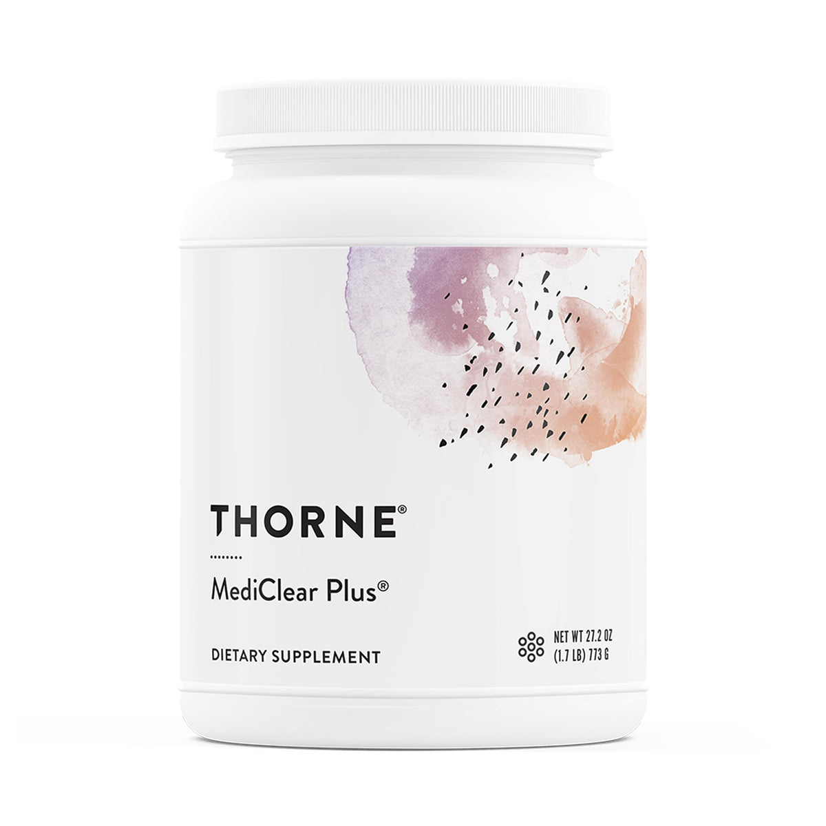 THORNE MediClear Plus poudre de protéines vue de face avec étiquette