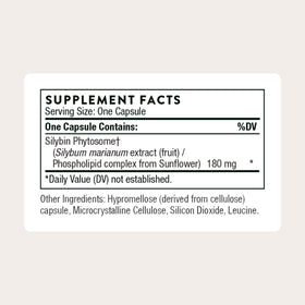 THORNE Milk Thistle Phytosome 90 Capsules arrière avec étiquette