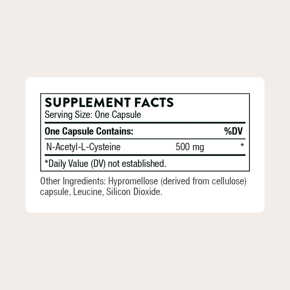 THORNE NAC 500 mg 90 capsules emballage