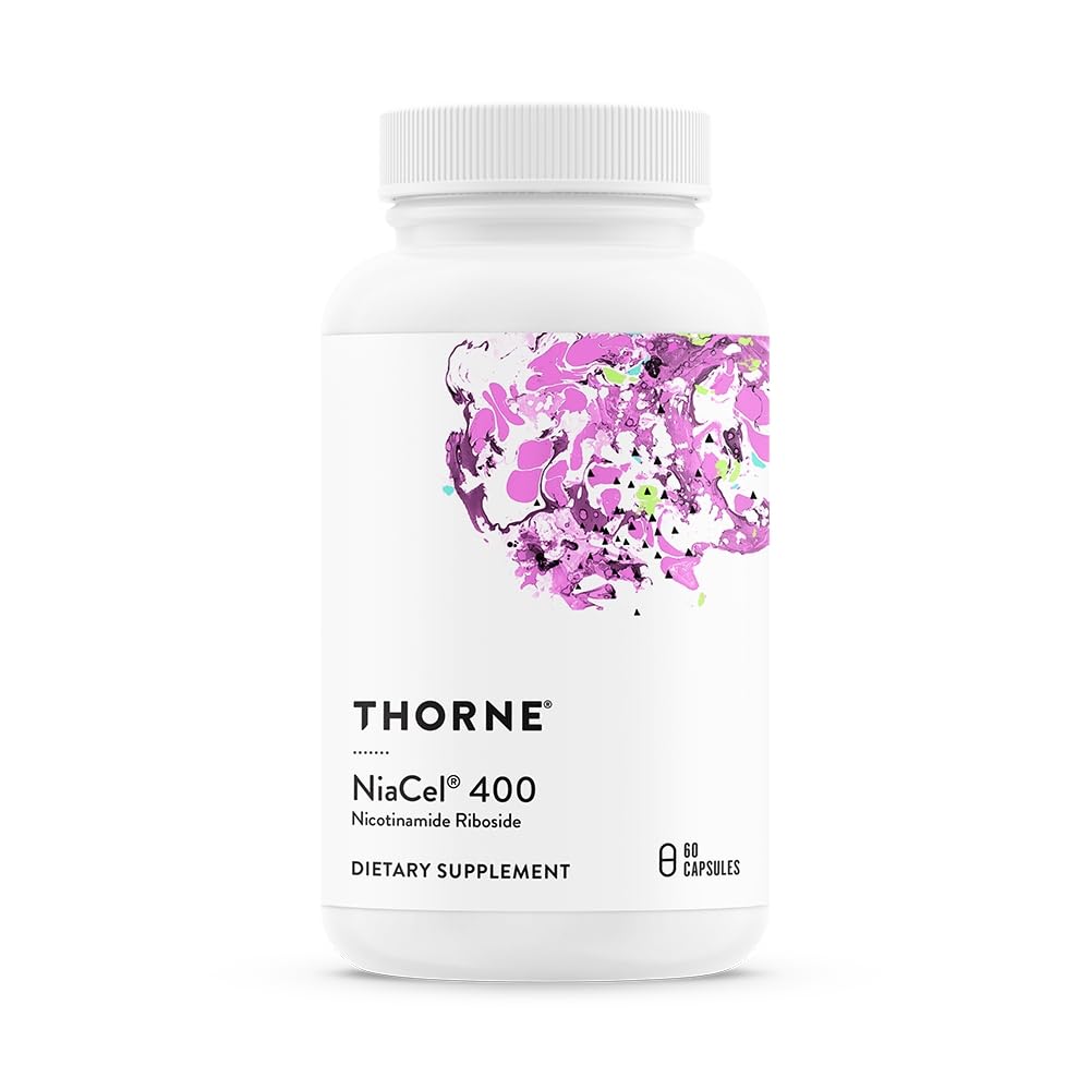 THORNE NiaCel 400 capsules vue de face avec étiquette claire