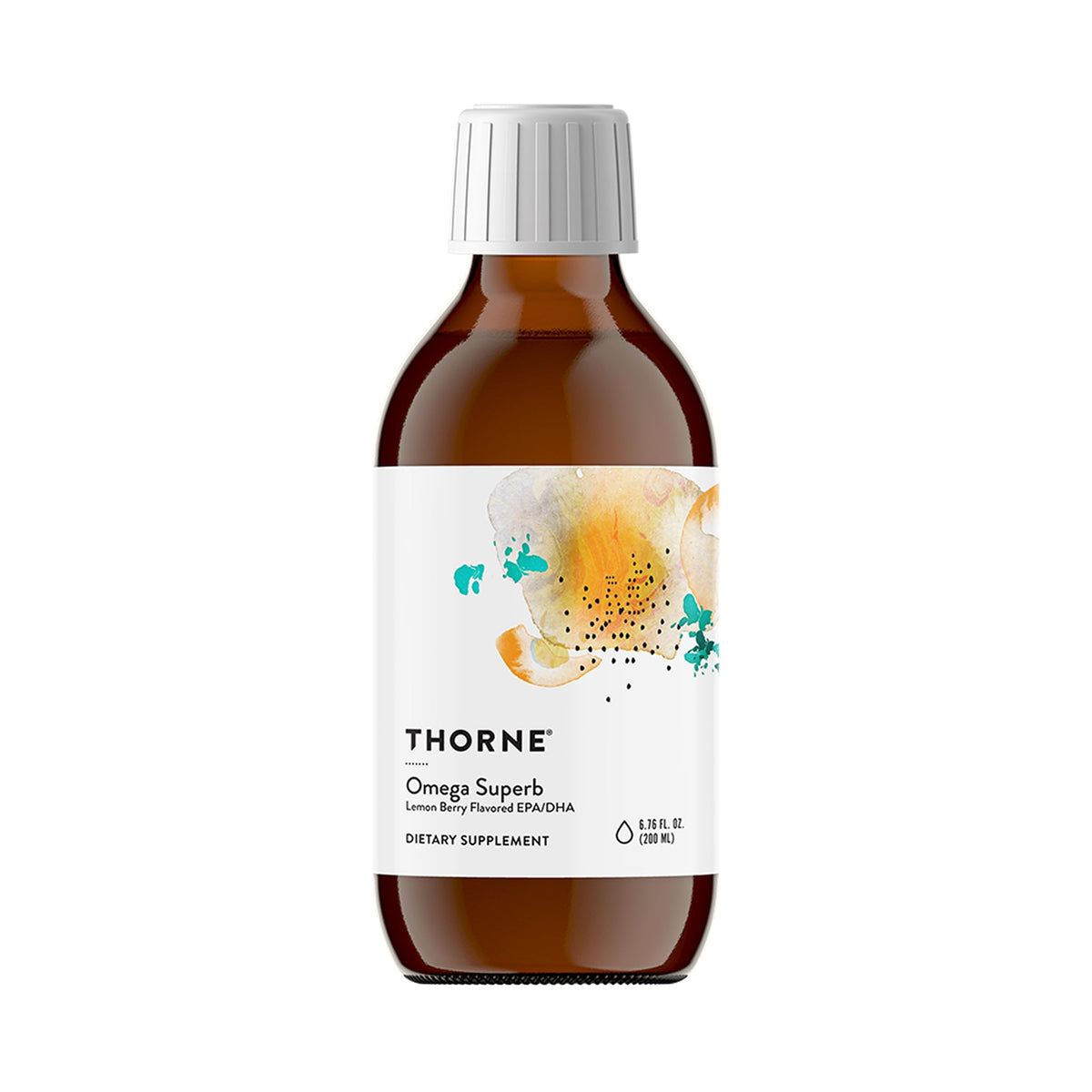 THORNE Omega Superb Huile de Poisson 40 Servings avant avec étiquette