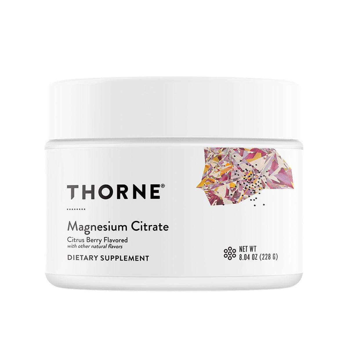 THORNE Poudre de Citrate de Magnésium 250 mg, vue avant du produit
