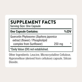 THORNE Quercetin Phytosome emballage et capsules