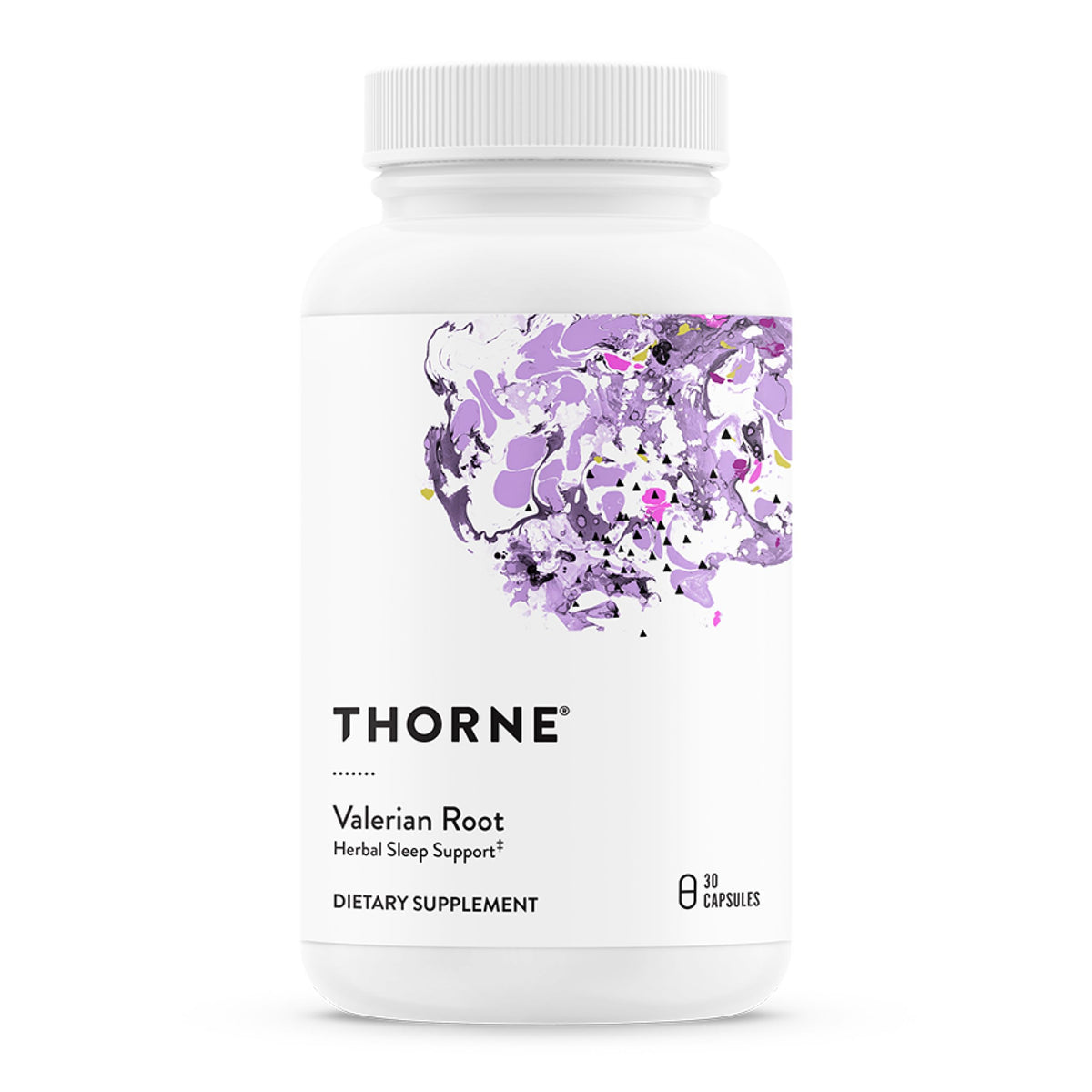 THORNE Racine de Valériane 200 mg, vue avant du flacon