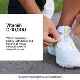 THORNE Vitamine D3 10 000 UI, capsules sur fond blanc