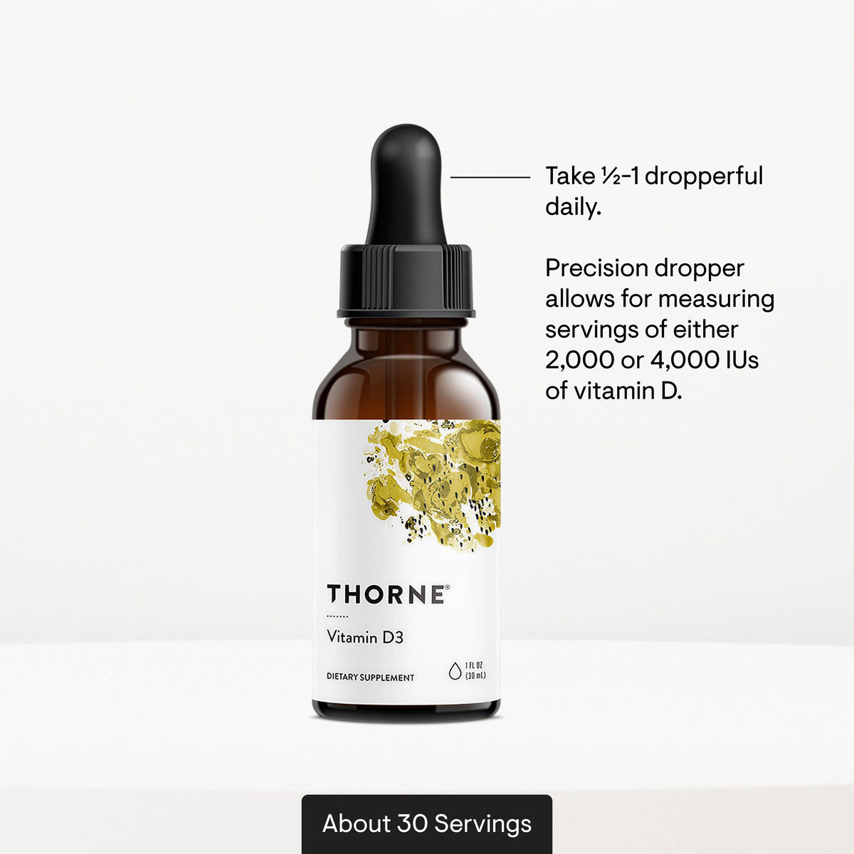 THORNE Vitamine D3 Liquide 4 000 UI avec des aliments
