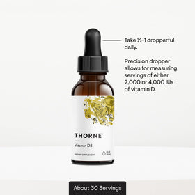 THORNE Vitamine D3 Liquide 4 000 UI avec des aliments