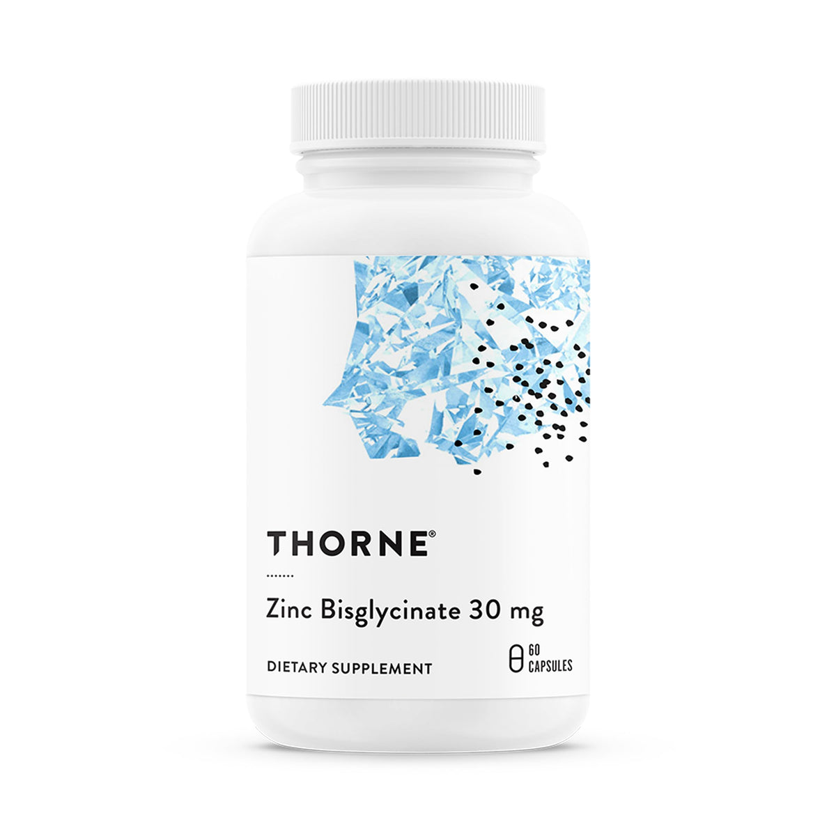 THORNE Zinc Bisglycinate 30 mg capsules front view