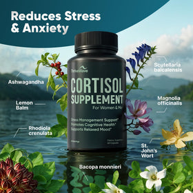 ThriveWave Compléments Alimentaires Cortisol capsules en gros plan
