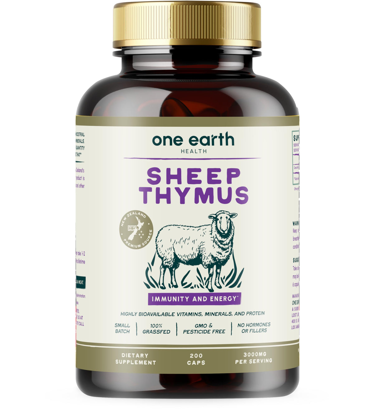 Thymus One Earth Health 3000mg boîte de 200 capsules