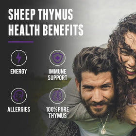 Thymus One Earth Health 3000mg capsules en gros plan