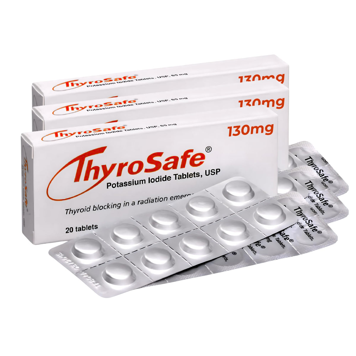 THYROSAFE comprimés d'iodure de potassium 130mg, boîte avant