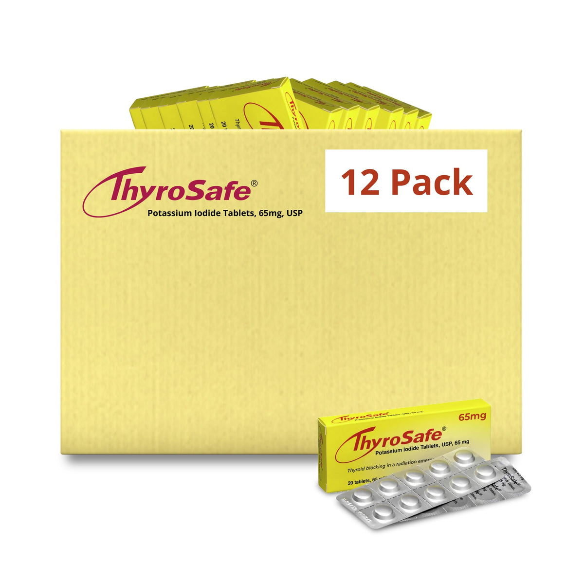 THYROSAFE comprimés d'iodure de potassium 65mg vue frontale