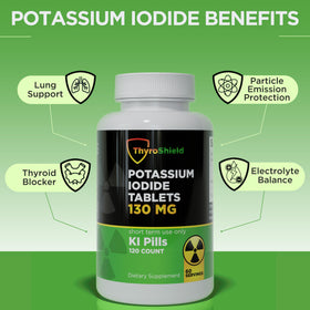 ThyroShield comprimés d'iode potassique avec étiquette