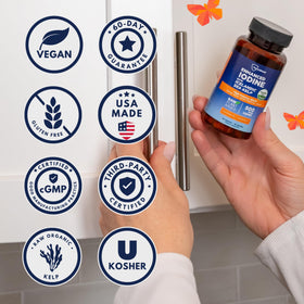 ThyroShield iode 500 mcg capsules en gros plan