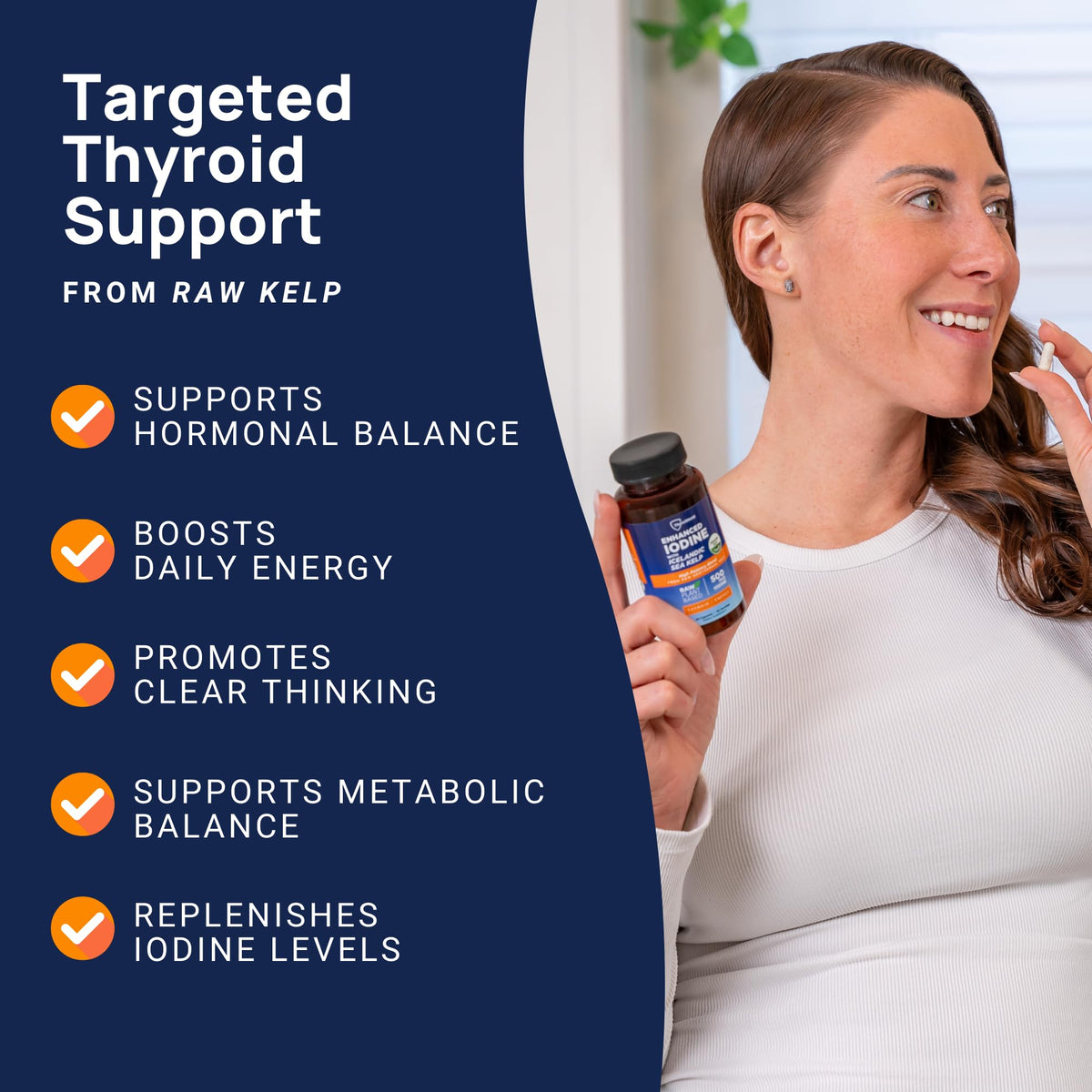 ThyroShield iode 500 mcg capsules sur une table