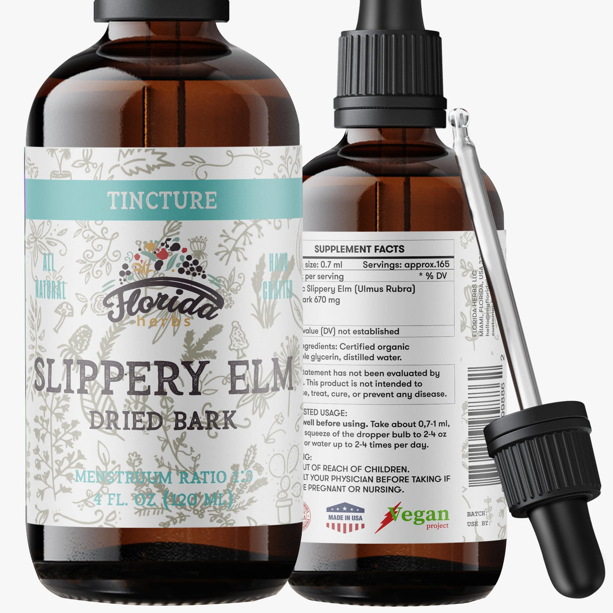 Tincture de Bouleau Glissant FLORIDA HERBS 120 ml vue avant