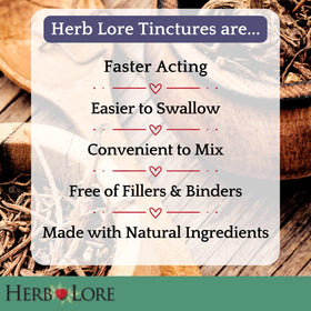 Tincture de Camomille Bio Herb Lore sur une table en bois