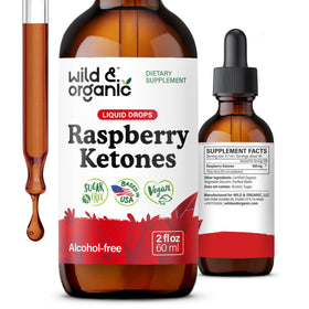 Tincture de cétones de framboise Wild & Organic 60 ml vue de face