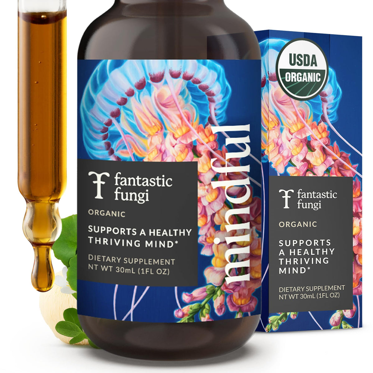 Tincture de Champignon Lion's Mane Fantastic Fungi 30 ml vue avant