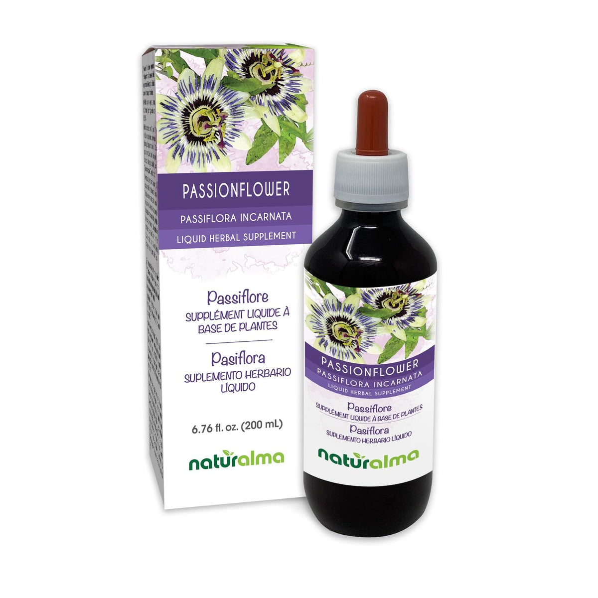 Tincture de Passiflore Naturalma 200ml vue de face avec étiquette