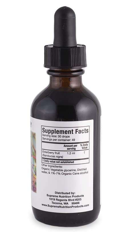 Tincture de Sureau 2 fl. oz de Nutrition, vue arrière