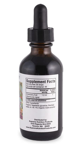 Tincture de Sureau 2 fl. oz de Nutrition, vue arrière