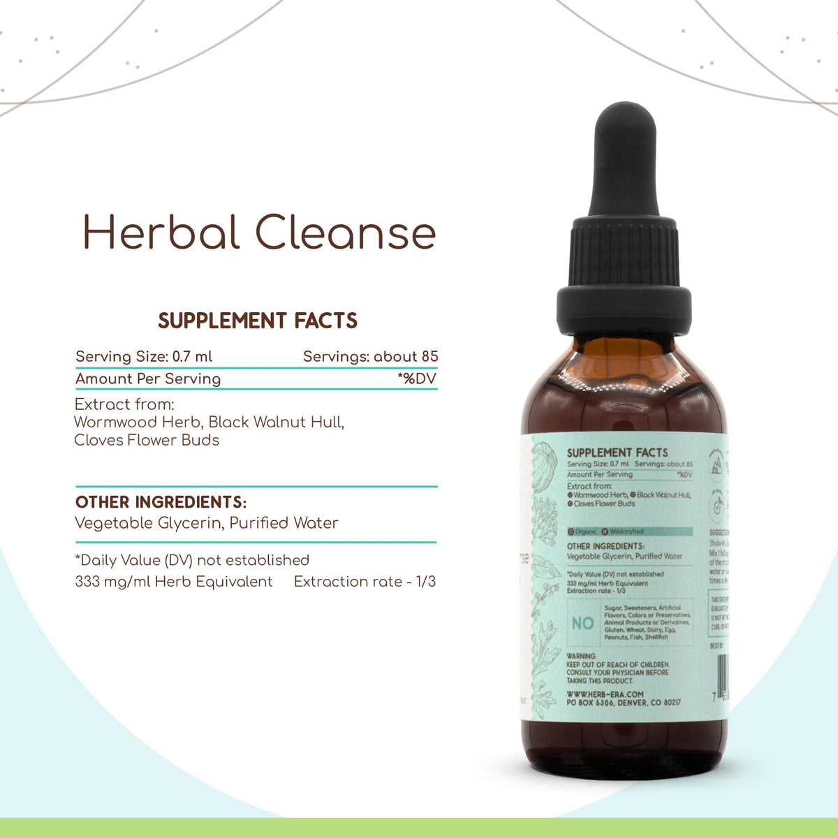Tincture détox HerbEra 60ml avec goutte à goutte