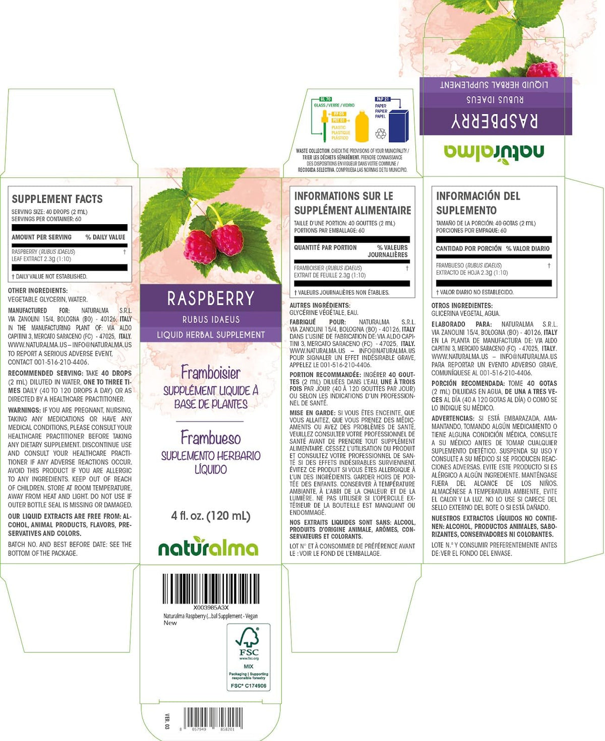 Tincture Naturalma avec goutteur et étiquette détaillée