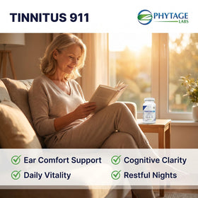 Tinnitus 911 Complément Alimentaire avec des baies d'aubépine en arrière-plan