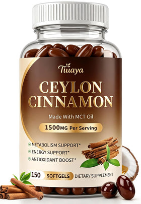 Tiuaya Complément Alimentaire Cannelle de Ceylan 1500mg gélules