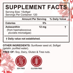 Tiuedu Astaxanthin avec ingrédients listés