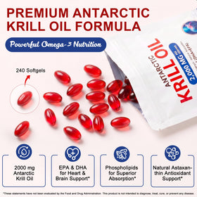 Tiuedu huile de krill antartique 2000mg arrière de l'emballage