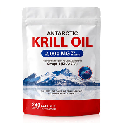 Tiuedu huile de krill antartique 2000mg gélules avant