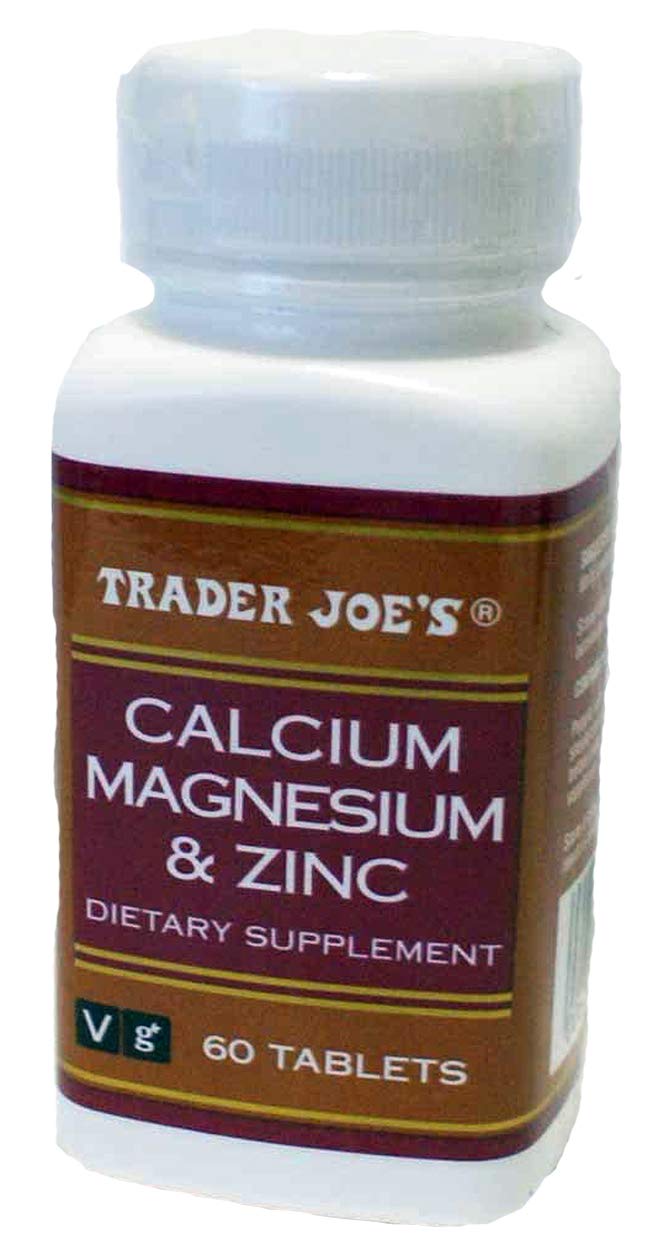 TJ's Calcium Magnesium & Zinc 60 Tablettes vue de face avec emballage