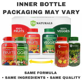 TM NATURALS Complément Alimentaire Fruits et Légumes Capsules, étiquette détaillée