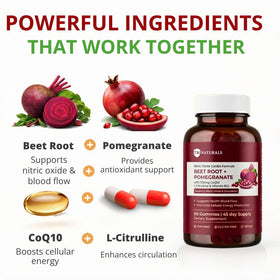 TM NATURALS Gummies de Betterave avec ingrédients visibles