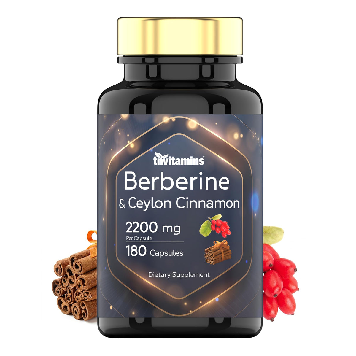 tnvitamins Berberine avec Cannelle de Ceylan 180 capsules vue avant