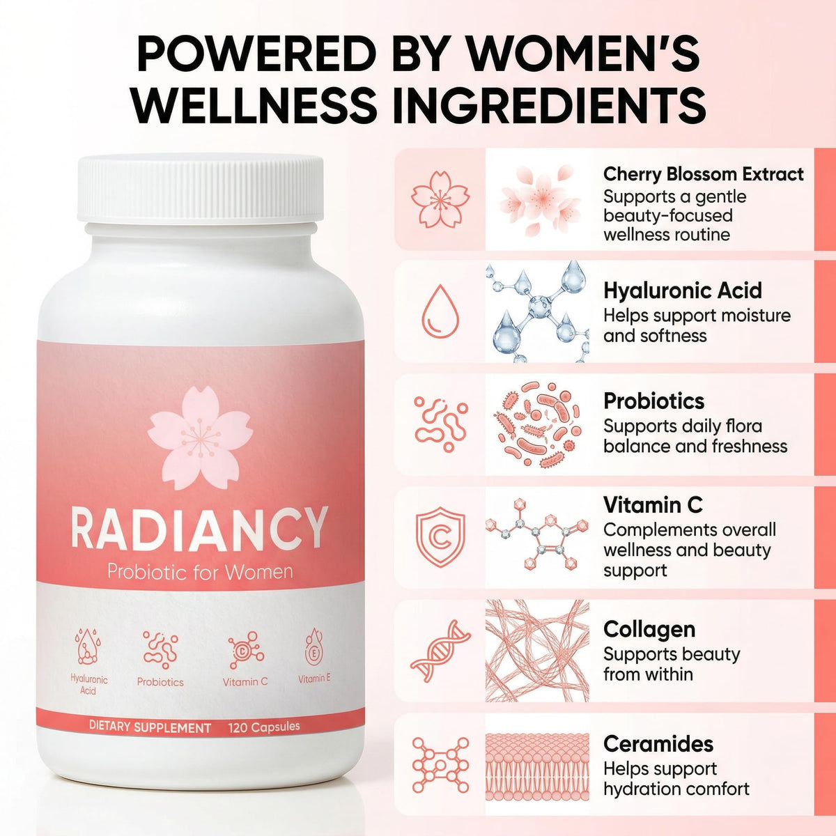 TOGOLIUN Probiotiques Femmes boîte avec arrière-plan naturel