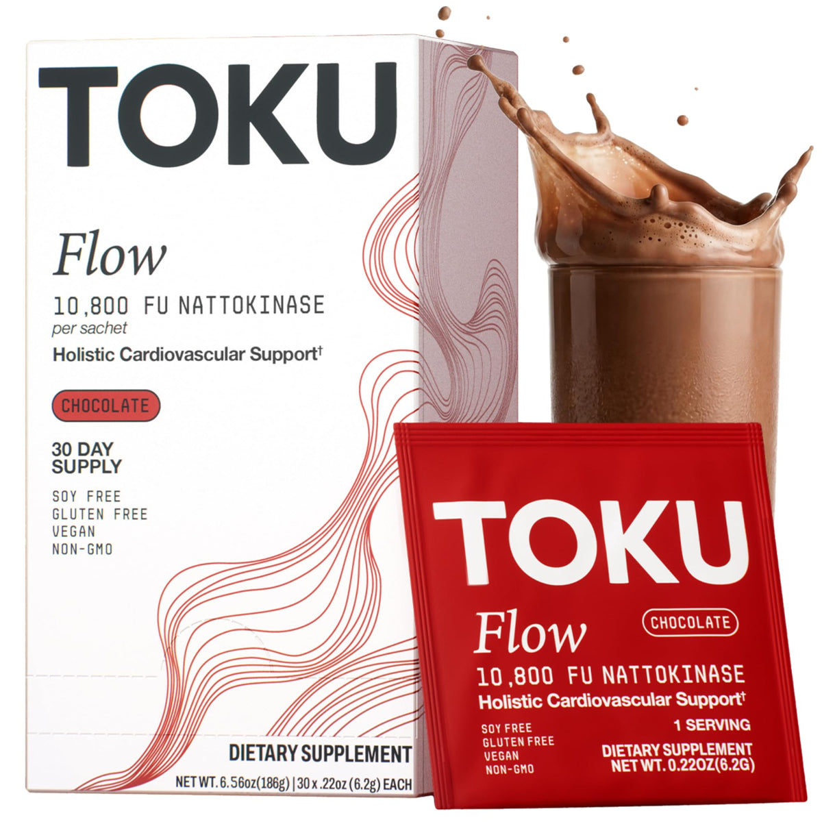 Toku Nattokinase Poudre Chocolat 10 800 FU, packaging avant
