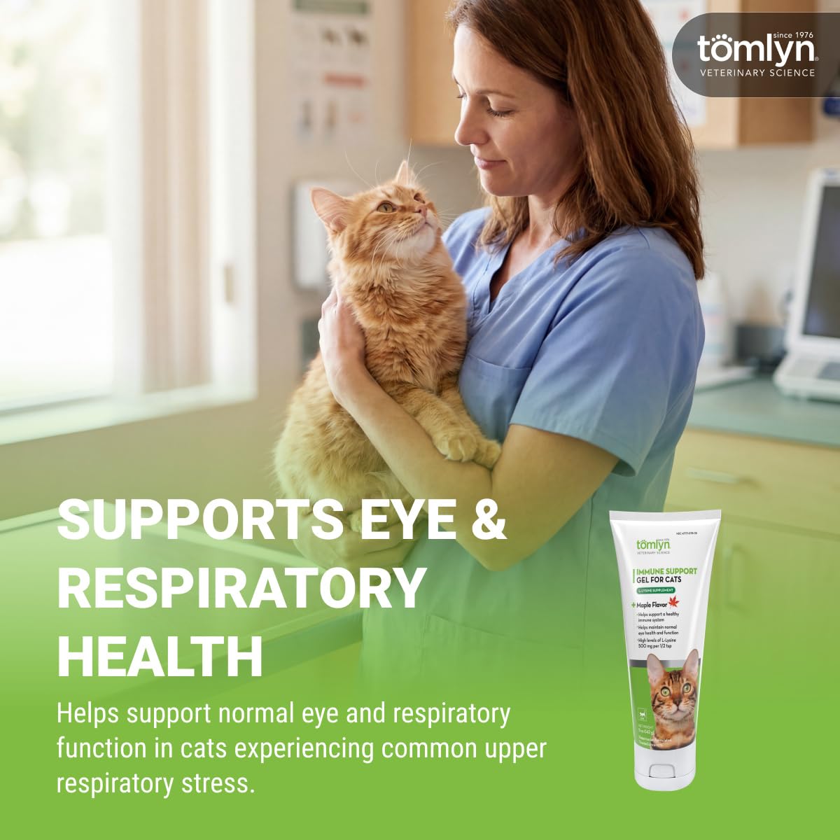 TOMLYN L-Lysine Gel Saveur Érable dosage sur une cuillère
